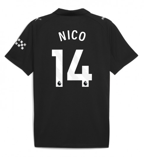 Moške Nogometnih dresov Manchester City Nico Gonzalez #14 Gostujoči 2025-26 Kratki rokavi Moške Nogometnih dresov Manchester City Nico Gonzalez #14 Gostujoči 2025-26 Kratki rokavi